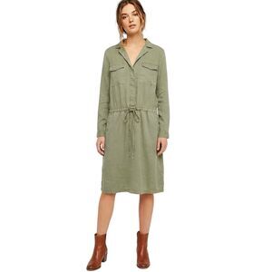 Old navy Womens Dress Sz Large Long Sleeve Utility Minimalist Preppy Fall Autumn